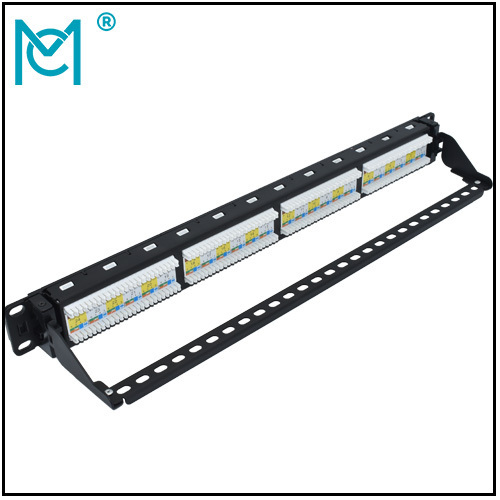 Modular Patch Panel Unshielded 24-Port Blank 1U Rack Mount Black Color 24Port 24Port Cat6A Patch panel