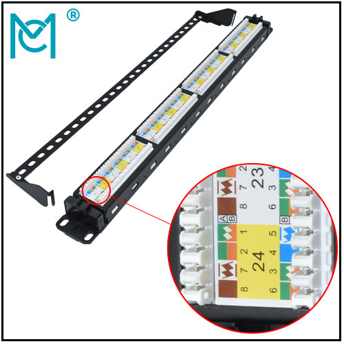 Modular Patch Panel Unshielded 24-Port Blank 1U Rack Mount Black Color 24Port 24Port Cat6A Patch panel