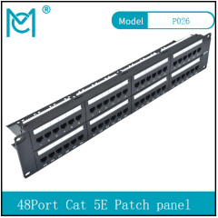 Modular Patch Panel Unshielded 1U Rack Mount Black Color 48Port Cat 5E Patch Panel