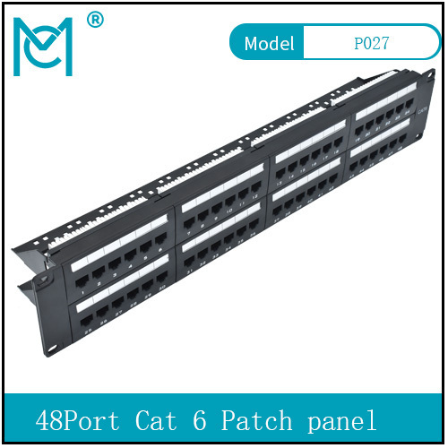 Modular Patch Panel Unshielded 24-Port Blank 1U Rack Mount Black Color 48Port Cat 6 Patch panel
