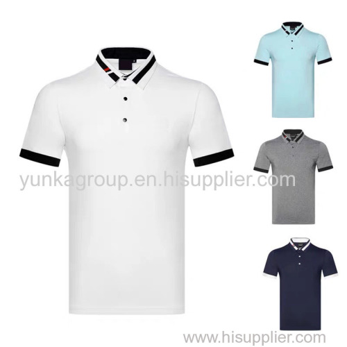 Summer mens stripe polo shirt