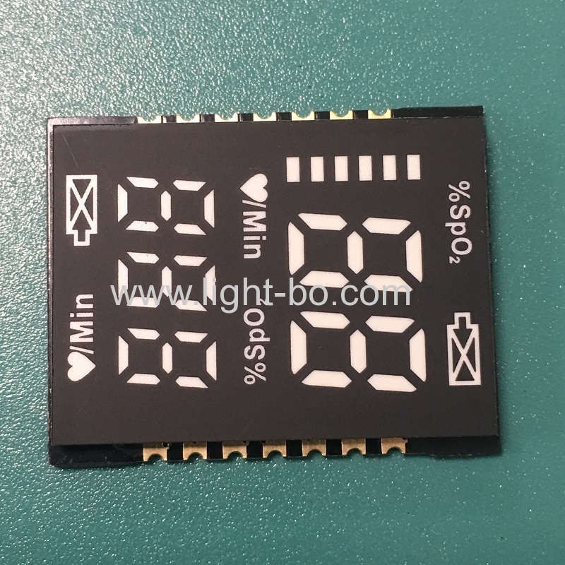 ultradünnes kundenspezifisches smd led display ultra hellblau für fingerpulsoximeter