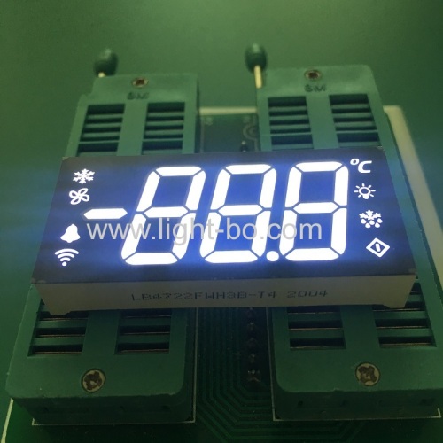 Personalizado ultra branco 3 dígitos 7 segmento levou display cátodo comum para controlador de geladeira