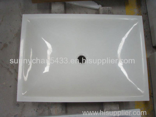 White Jade Marble Bathroom Sink