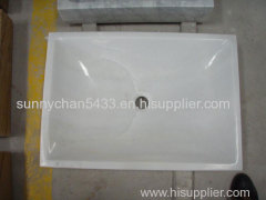 White Jade Marble Bathroom Sink