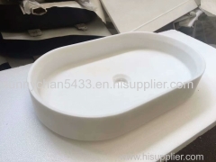 White Jade Marble Bathroom Basin