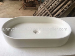 White Jade Marble Bathroom Basin