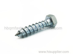 Superior quality wood screw zinc plate head China Handan DIN HEX HEAD WOOD SCREW