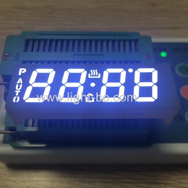Ultraweiß angepasste 4-stellige 7-Segment-LED-Anzeige gemeinsame Anode für die Steuerung des Ofentimers