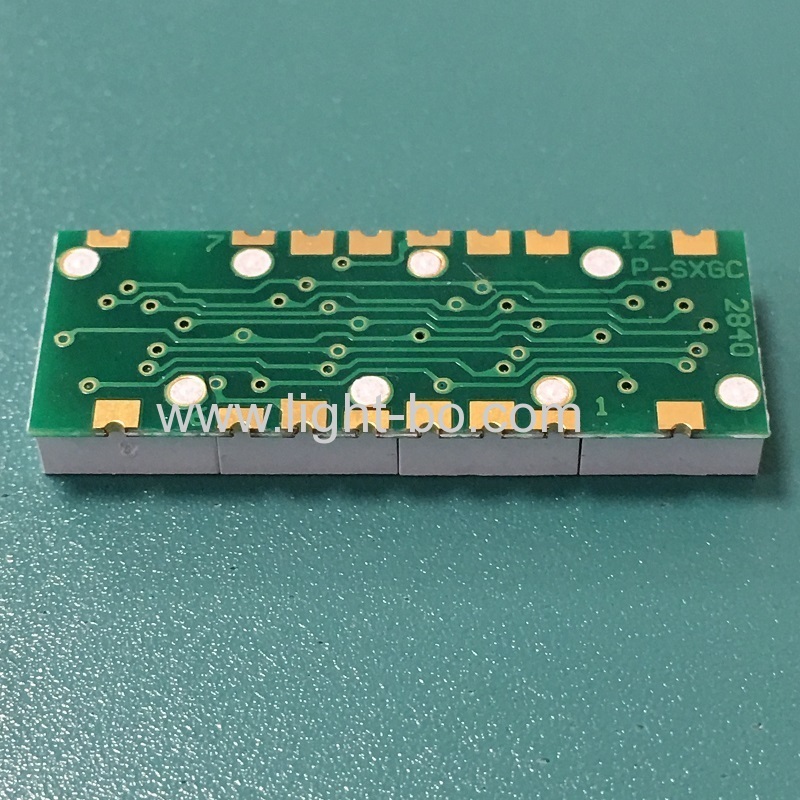 ultradünne 4-stellige 7 mm smd 7-Segment-LED-Anzeige gemeinsame Kathode für Instrumententafel