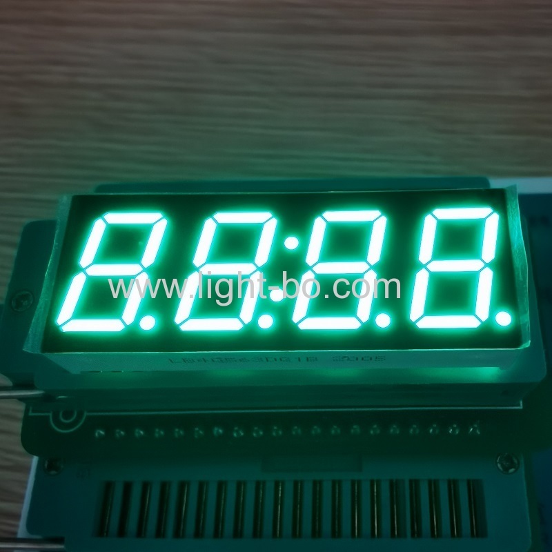 Affichage d'horloge à LED à 4 chiffres et 7 segments de 0,56" vert pur à cathode commune pour appareils électroménagers