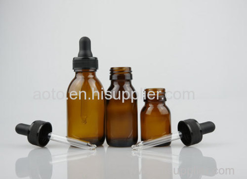 Amber Glass Syrup Bottle With 28mm Tamper Evident Cap