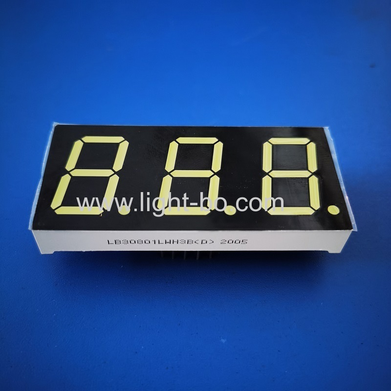 Ultra white 0.8inch 3 Digits 7 Segment LED Display common cathode for instrument panel