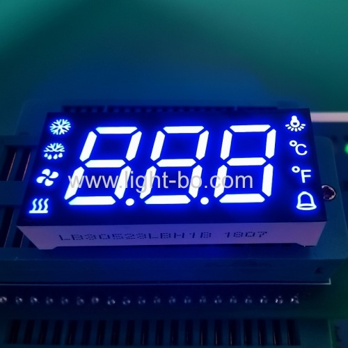 ânodo comum de três dígitos personalizado ultra azul 7 segmento display led para controle de geladeira