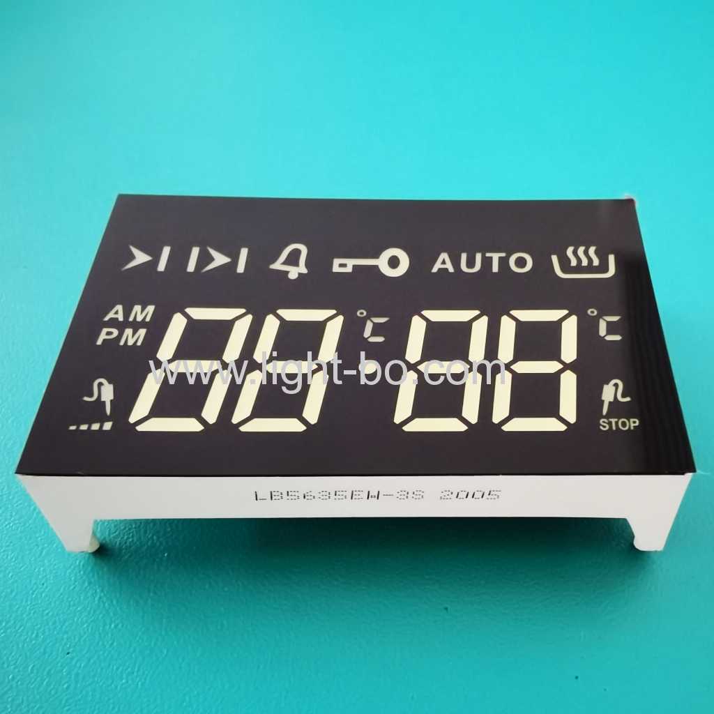 Ultra White 4 Digits 7 Segment LED Display Common cathode for built-in 4 key touch oven timer