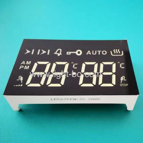 Ultra White 4 Digits 7 Segment LED Display Common cathode for built-in 4 key touch oven timer
