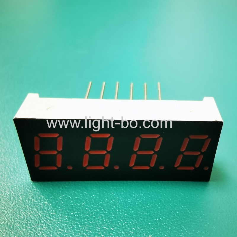 Ultra Red 0.3inch 4 digit 7 segment led display with Red segments black surface