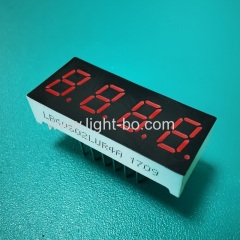 Ultra Red 0.3inch 4 digit 7 segment led display with Red segments black surface