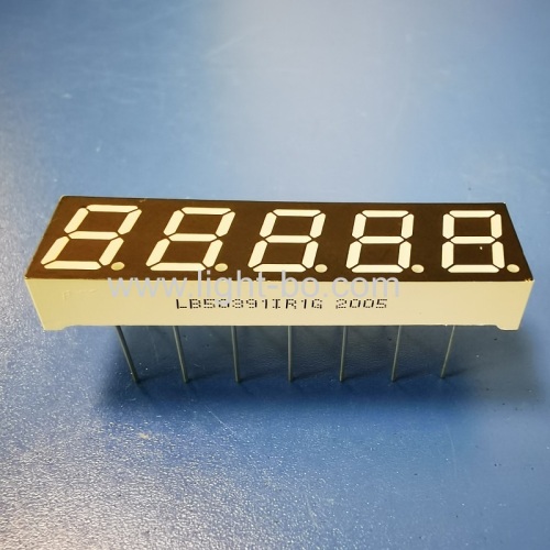 Super Red 0.39 5 Digit 7 Segment LED Display common anode for process control