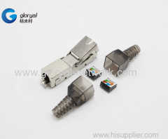 DUAL PORT DOUBLE PORT STP Cat6A or cat.6 TOOLLESS Modular Plug shielded RJ45 TOOLLESS Plug