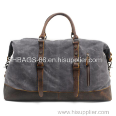 Waterproof canvas with leather duffle bag travel bags for men and women outdoor sports tote bags