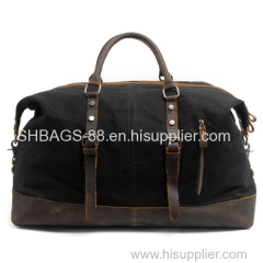 Waterproof canvas with leather duffle bag travel bags for men and women outdoor sports tote bags