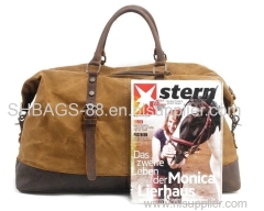Waterproof canvas with leather duffle bag travel bags for men and women outdoor sports tote bags