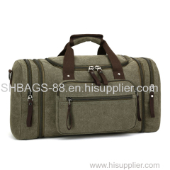 Fashion outdoor canvas travel duffle bags leisure sports gym bag with shoe compartment tote bags