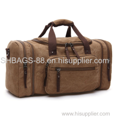 Fashion outdoor canvas travel duffle bags leisure sports gym bag with shoe compartment tote bags