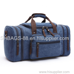 Fashion outdoor canvas travel duffle bags leisure sports gym bag with shoe compartment tote bags