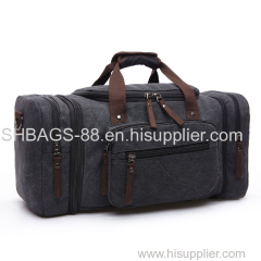 Fashion outdoor canvas travel duffle bags leisure sports gym bag with shoe compartment tote bags