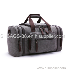 Fashion outdoor canvas travel duffle bags leisure sports gym bag with shoe compartment tote bags