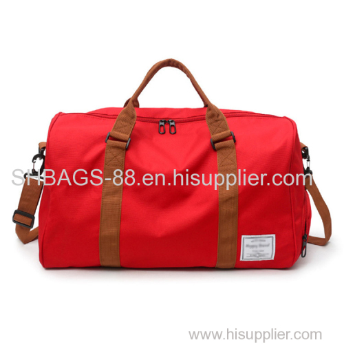 Fashion outdoor travel duffle bags leisure sports gym bag with shoe compartment tote bags