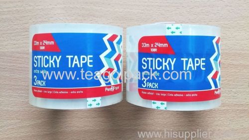24mmx33M 3PK Sticky Tape Clear Office Use