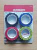 4Pc Adhesive PVC Tape Set Assted Color 0.13mmx19mmx10M