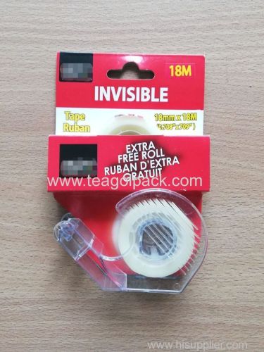 2 Rolls Invisible Stationery Tapes 18mmx18M (0.708 x709 ) With Dispenser