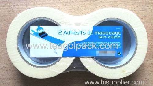 Set of 2 Adhesive Masking Tape White 19mmx50M