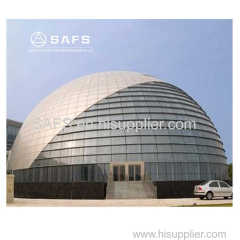 Galvanized Steel Frame Dome Roof Construction Glass