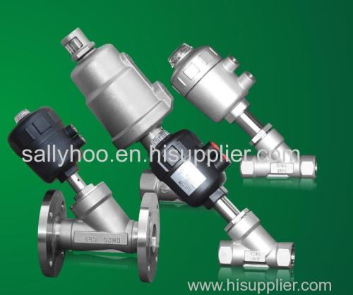 welding pneumatic control angle seat valve with 90 degree rotary turn actuator