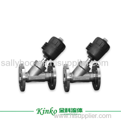 sanitary stainless steel angle seat valve with AT type rotary pneumatic control actuator