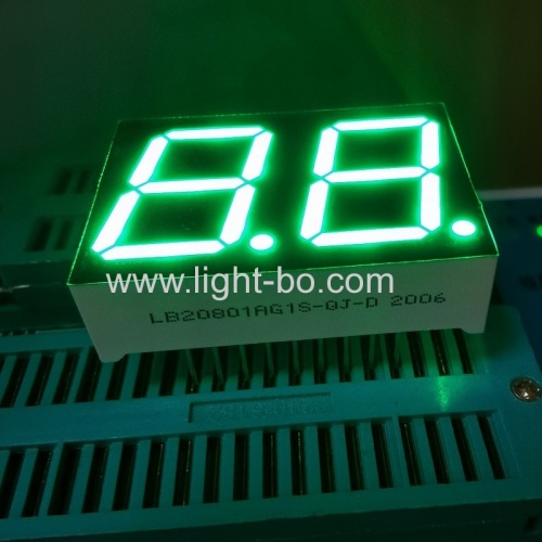 высокая яркость чистый зеленый 0,8 дюймовый двойной разряд 7 светодиодный дисплей для водонагревателя