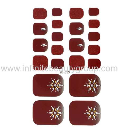 Adult Foot Lacquer Stickers w/ Gold Stamping and Imitation Diamond