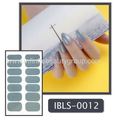 Imported Material Nail Sticker W/ Solid Color Or Glitter 14 Nails