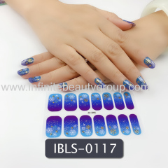 Imported Material Nail Stickers Stickers w/ Gold Stamping and Imitation Diamond 14 Nails