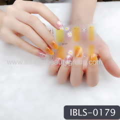 Imported Material Nail Stickers Stickers w/ Gold Stamping and Imitation Diamond 14 Nails