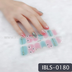 Imported Material Nail Stickers Stickers w/ Gold Stamping and Imitation Diamond 14 Nails