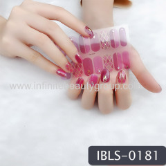 Imported Material Nail Stickers Stickers w/ Gold Stamping and Imitation Diamond 14 Nails