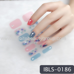 Imported Material Nail Stickers Stickers w/ Gold Stamping and Imitation Diamond 14 Nails