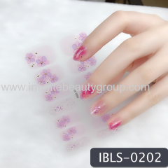 Imported Material Nail Stickers Stickers w/ Gold Stamping and Imitation Diamond 14 Nails