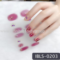 Imported Material Nail Stickers Stickers w/ Gold Stamping and Imitation Diamond 14 Nails